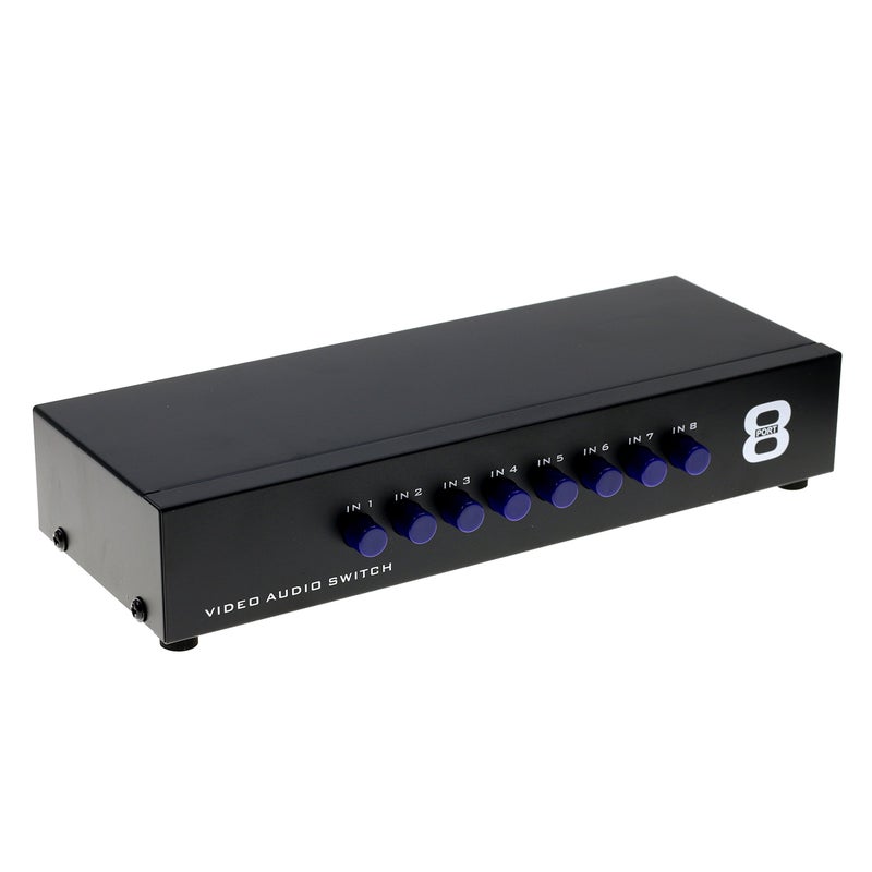 Optimal Shop 8-Way Composite Video Audio 3 RCA AV Switch Switcher Box Selector 8 in 1 Out 8x1 - Image 1